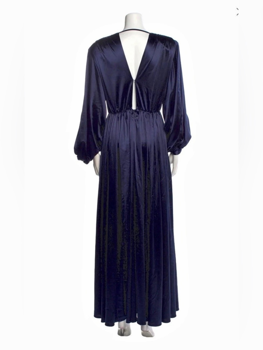 Bronx and Banco Navy Long Sleeve Satin Maxi Dress - Picture 2 of 5